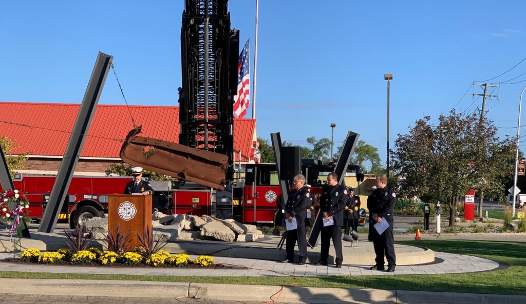 Paying respsects at 9/11 ceremony